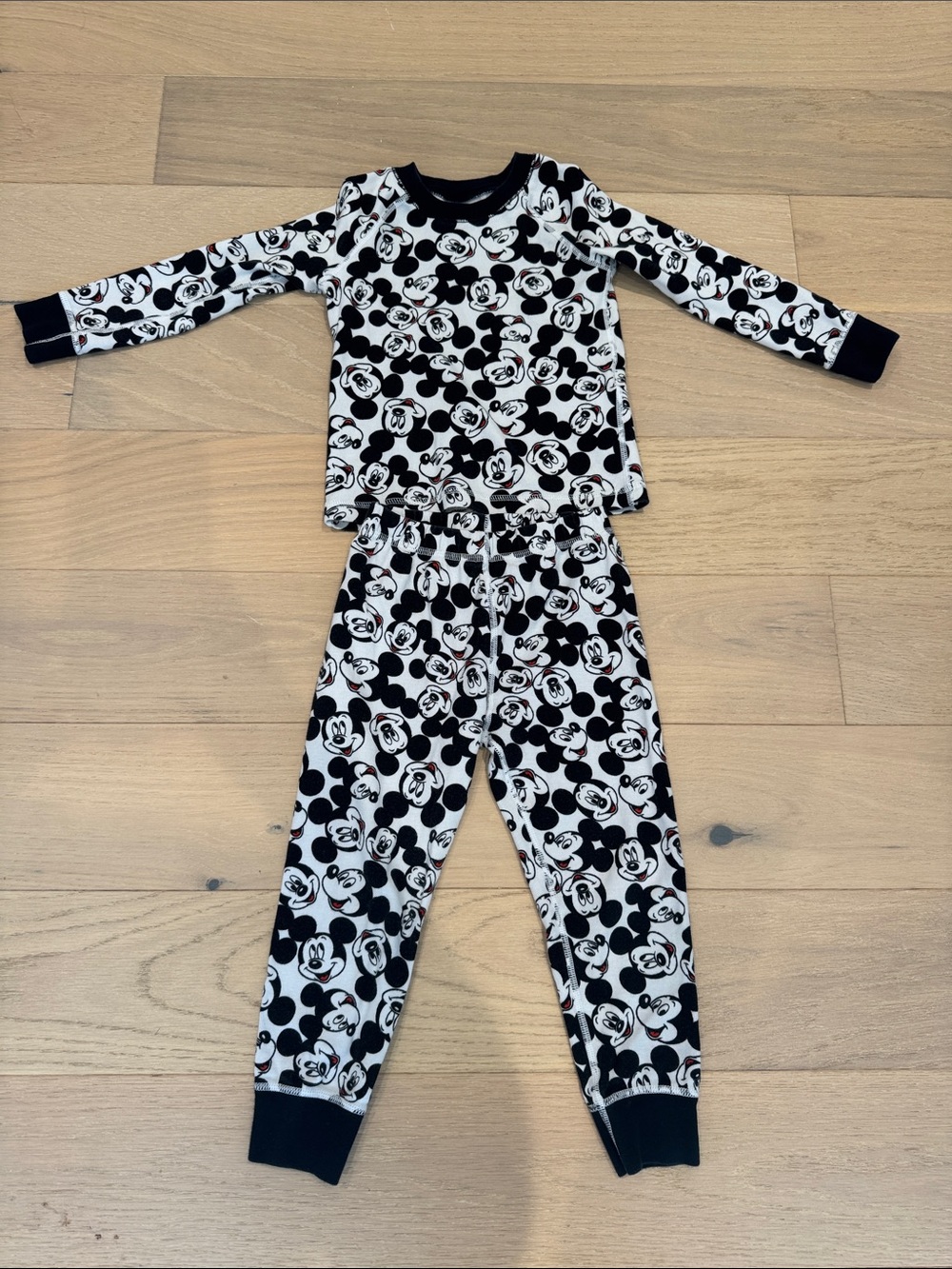 Kids Black and White Mickey Pajama Set